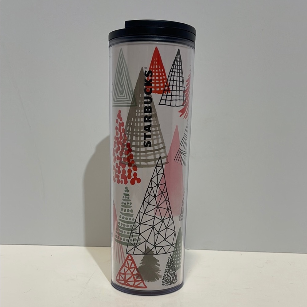 Starbucks 2017 Christmas Tree Acrylic Travel Mug 16 Oz Tumbler Cup Holiday